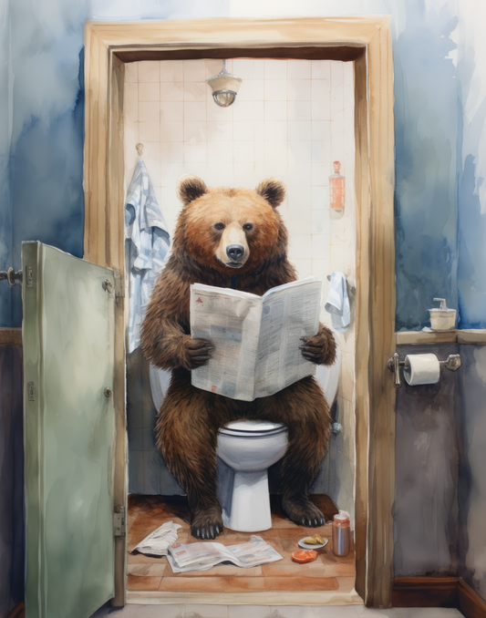 Bathroom Bear Art Print