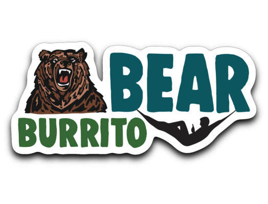Bear Burrito Hammock Camping Sticker