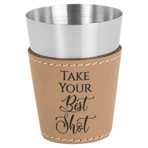 2 oz.  Leatherette & Stainless Steel Shot Glass