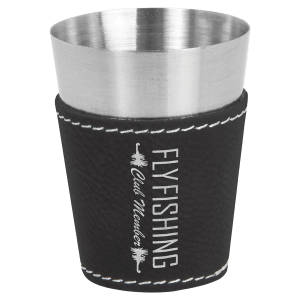2 oz.  Leatherette & Stainless Steel Shot Glass